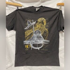 Blackbird F-16 Falcon Graphic T-Shirt 1990 XXL Never Worn Single Stitch